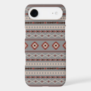 Aztec Rust Cream Brown Gray Mixed Motifs Pattern