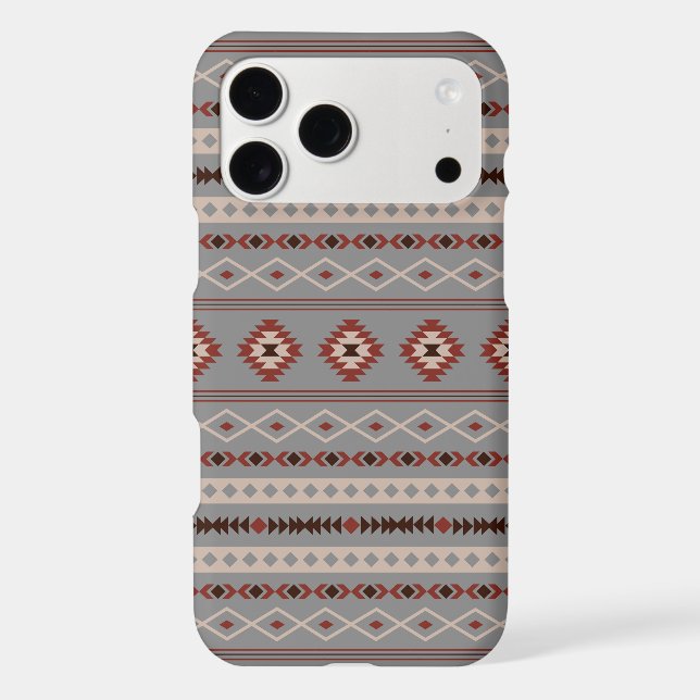 Aztec Rust Cream Brown Gray Mixed Motifs Pattern (Back)