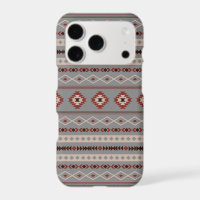 Aztec Rust Cream Brown Gray Mixed Motifs Pattern