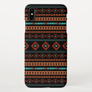 Aztec Rusts Teal Black Mixed Motifs Pattern iPhone XS Max Case