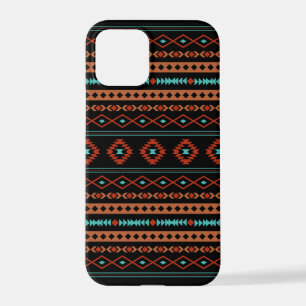 Aztec Rusts Teal Black Mixed Motifs Pattern iPhone 12 Pro Case