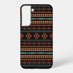 Aztec Rusts Teal Black Mixed Motifs Pattern Samsung Galaxy Case