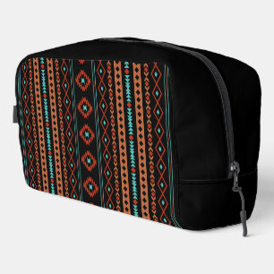 Aztec Rusts Teal Black Mixed Motifs V Pattern Dopp Kit