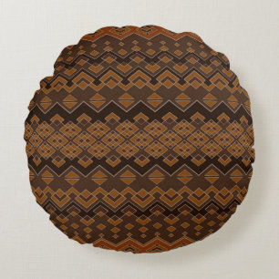 Aztec seamless pattern. Tribal aztec print. Abstra Round Cushion