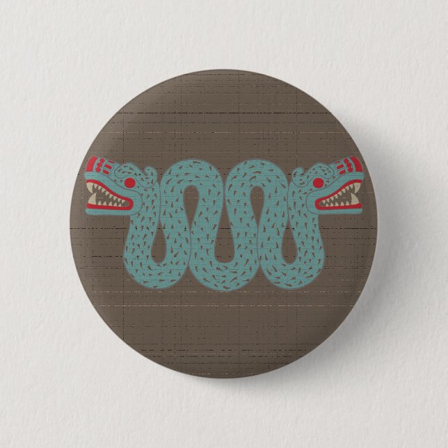 Aztec Serpent Button (Front)