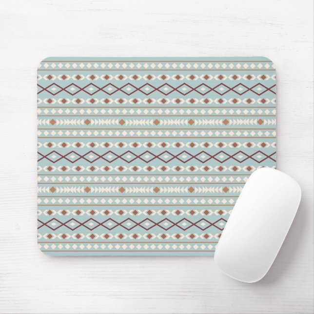 Aztec Shapes H Pattern Rusts Cream Teal-Blue Mouse Mat (With Mouse)