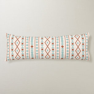 Aztec Shapes Lg V Pattern Rust Teal Cream Body Cushion