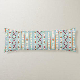 Aztec Shapes Lg V Pattern Rusts Cream Teal-Blue Body Cushion