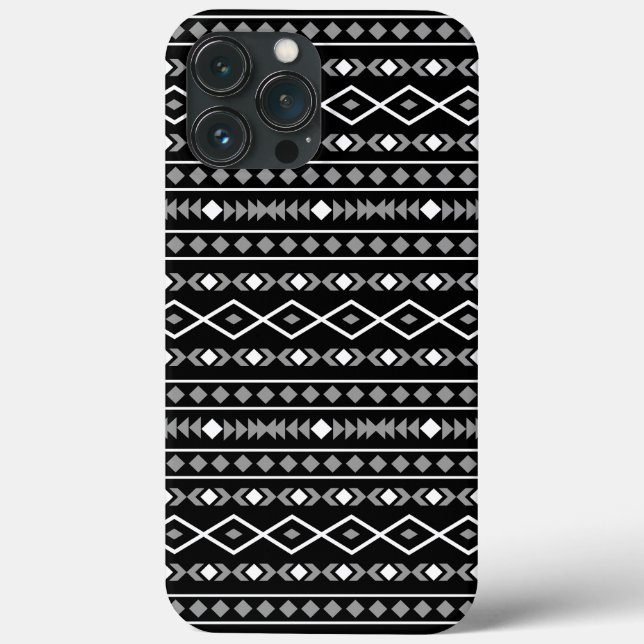 Aztec Shapes Pattern Grey White Black Case-Mate iPhone Case (Back)