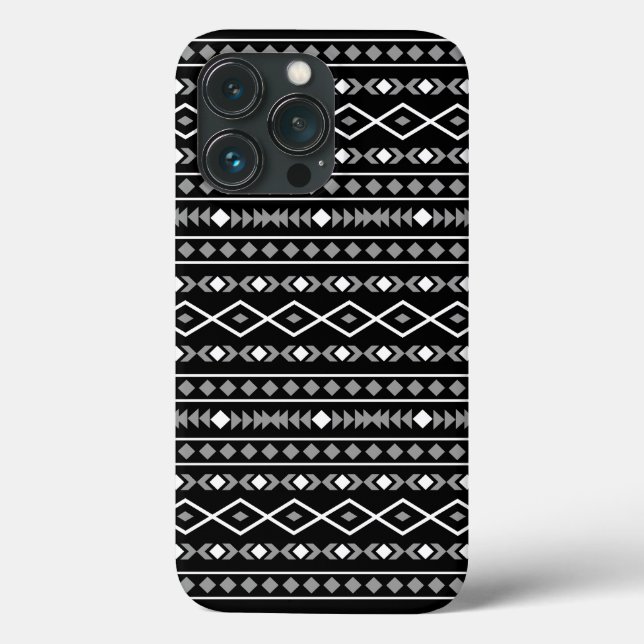 Aztec Shapes Pattern Grey White Black Case-Mate iPhone Case (Back)