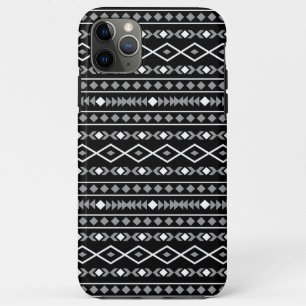 Aztec Shapes Pattern Grey White Black iPhone 11 Pro Max Case