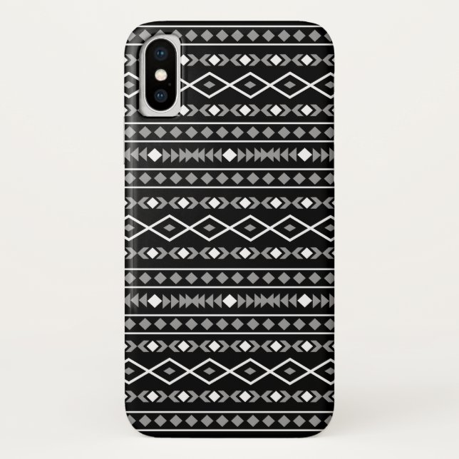 Aztec Shapes Pattern Grey White Black Case-Mate iPhone Case (Back)