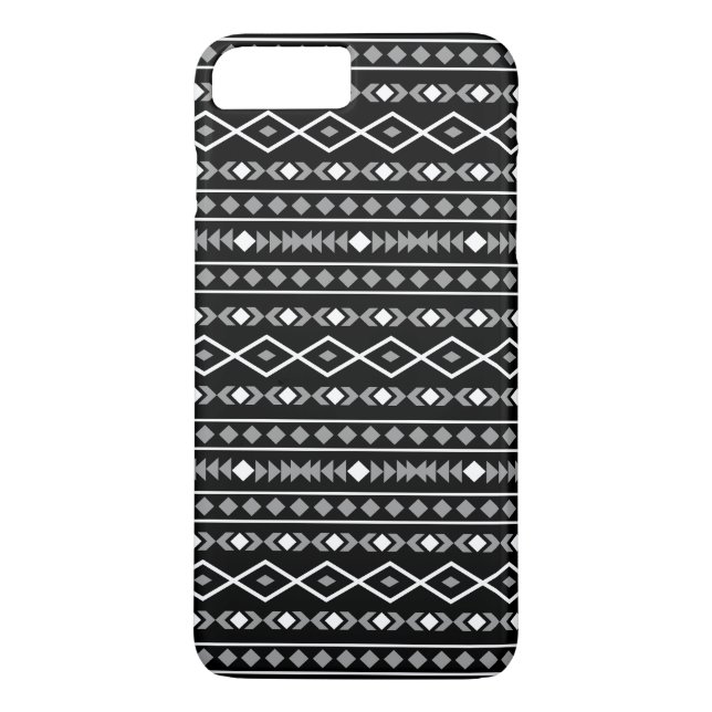 Aztec Shapes Pattern Grey White Black Case-Mate iPhone Case (Back)