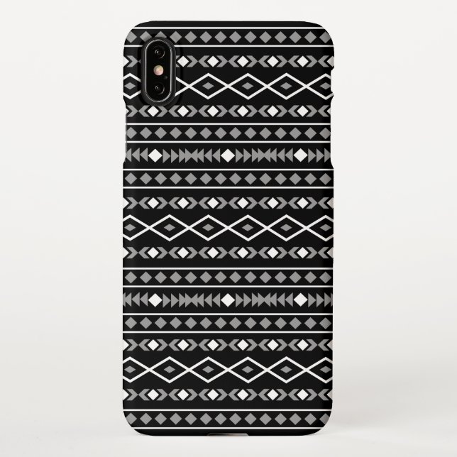 Aztec Shapes Pattern Grey White Black iPhone Case (Back)