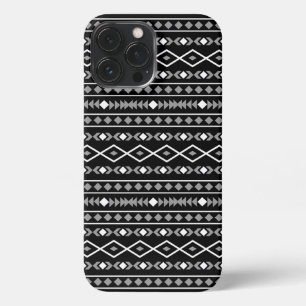 Aztec Shapes Pattern Grey White Black iPhone 13 Pro Max Case