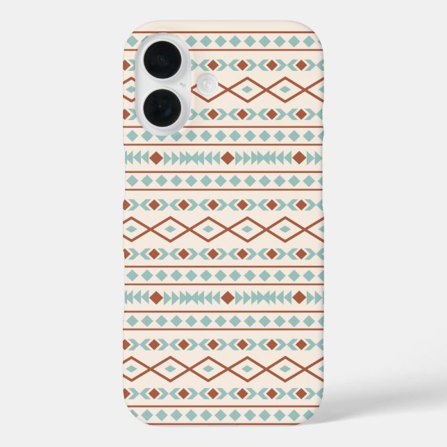Aztec Shapes Pattern Rust Teal Cream Case-Mate iPhone Case (Back)