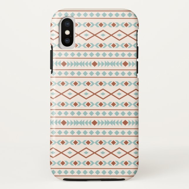 Aztec Shapes Pattern Rust Teal Cream Case-Mate iPhone Case (Back)