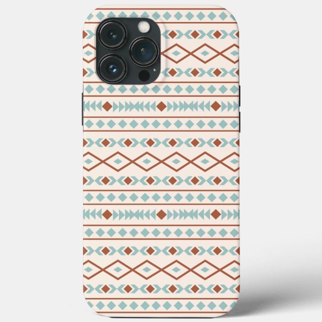 Aztec Shapes Pattern Rust Teal Cream Case-Mate iPhone Case (Back)