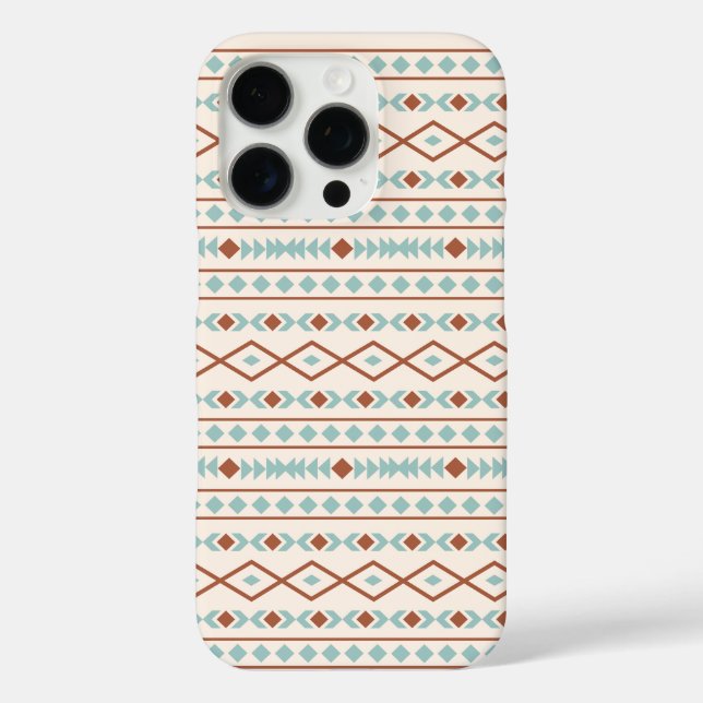 Aztec Shapes Pattern Rust Teal Cream Case-Mate iPhone Case (Back)