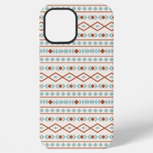 Aztec Shapes Pattern Rust Teal Cream iPhone 12 Pro Max Case