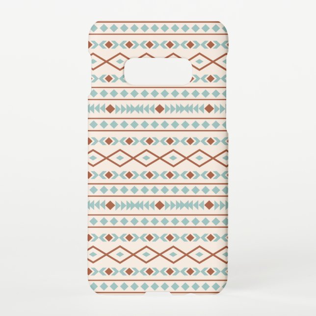 Aztec Shapes Pattern Rust Teal Cream Samsung Galaxy Case (Back)
