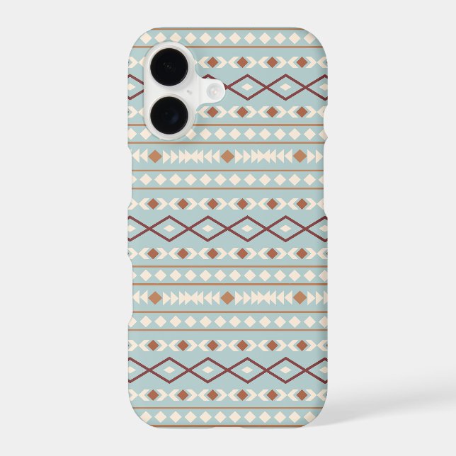 Aztec Shapes Pattern Rusts Cream Teal-Blue (Back)