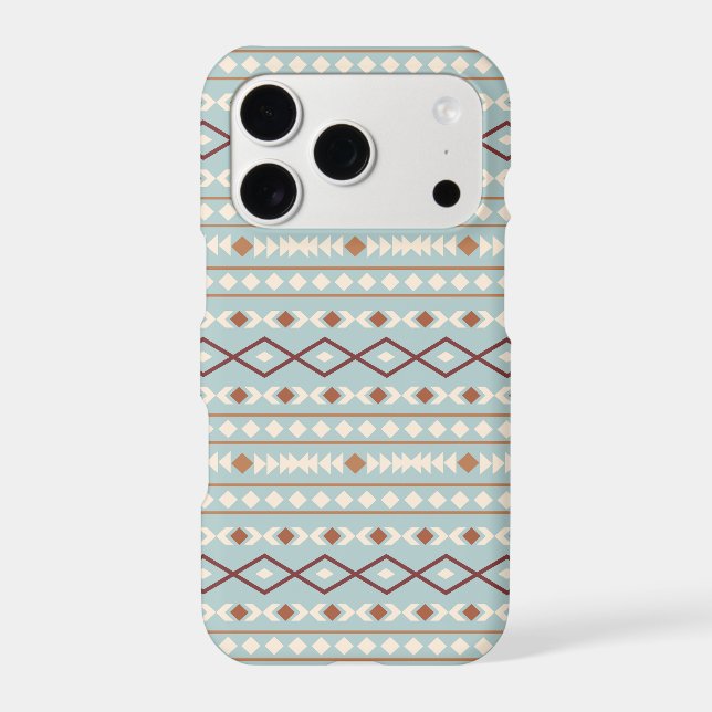 Aztec Shapes Pattern Rusts Cream Teal-Blue (Back)
