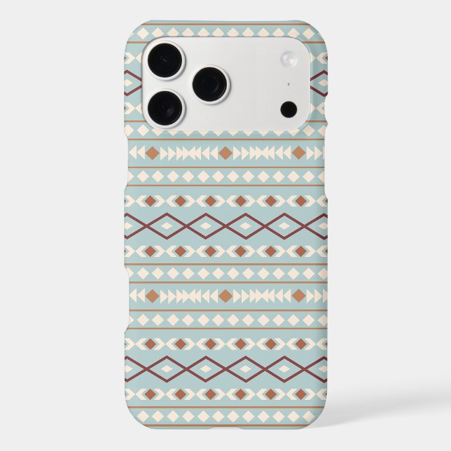 Aztec Shapes Pattern Rusts Cream Teal-Blue (Back)