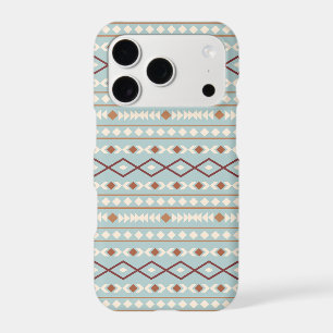 Aztec Shapes Pattern Rusts Cream Teal-Blue