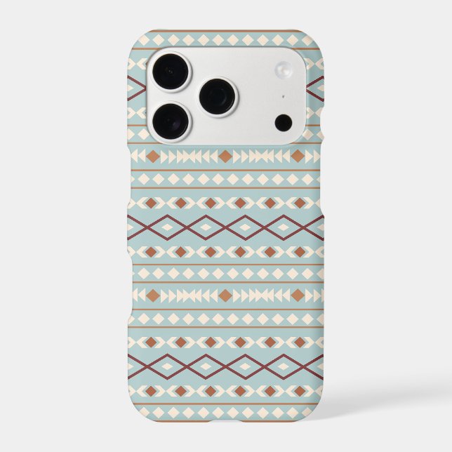 Aztec Shapes Pattern Rusts Cream Teal-Blue (Back)
