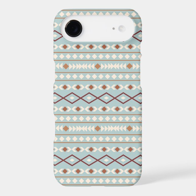 Aztec Shapes Pattern Rusts Cream Teal-Blue (Back)