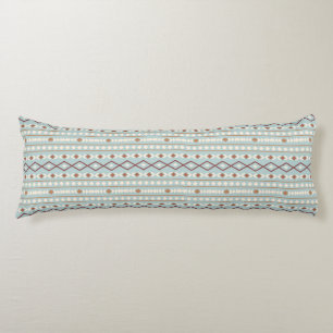 Aztec Shapes Pattern Rusts Cream Teal-Blue Body Cushion