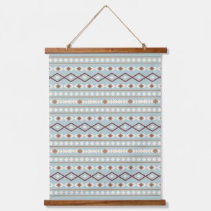 Aztec Shapes Pattern Rusts Cream Teal-Blue Hanging Tapestry