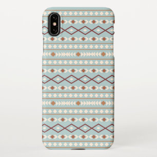 Aztec Shapes Pattern Rusts Cream Teal-Blue iPhone XS Max Case