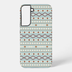 Aztec Shapes Pattern Rusts Cream Teal-Blue Samsung Galaxy Case