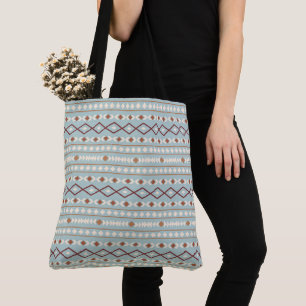 Aztec Shapes Pattern Rusts Cream Teal-Blue Tote Bag