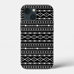 Aztec Shapes Pattern White Grey Black iPhone 13 Mini Case