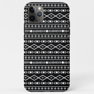 Aztec Shapes Pattern White Grey Black iPhone 11 Pro Max Case