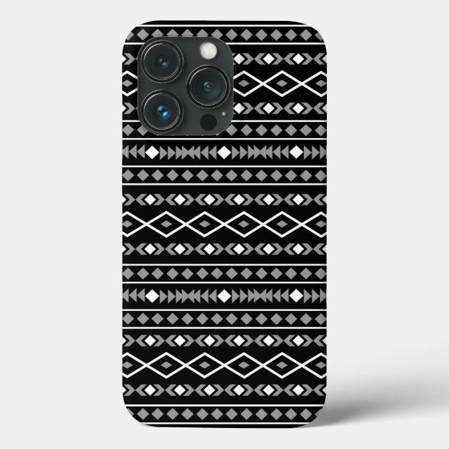 Aztec Shapes Pattern White Grey Black Case-Mate iPhone Case (Back)