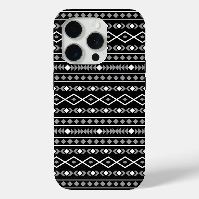 Aztec Shapes Pattern White Grey Black Case-Mate iPhone Case (Back)