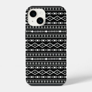 Aztec Shapes Pattern White Grey Black iPhone 14 Case