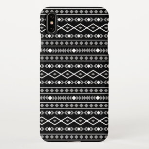 Aztec Shapes Pattern White Grey Black iPhone XS Max Case