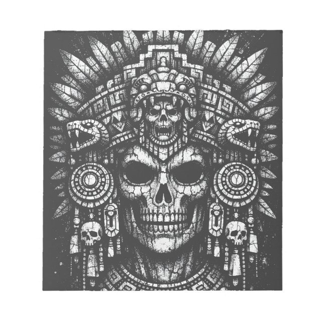 Aztec Skull Headdress by BurnsInHell Notepad (Front)