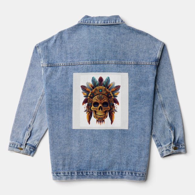 Aztec Skull Relic Denim Jacket (Back)