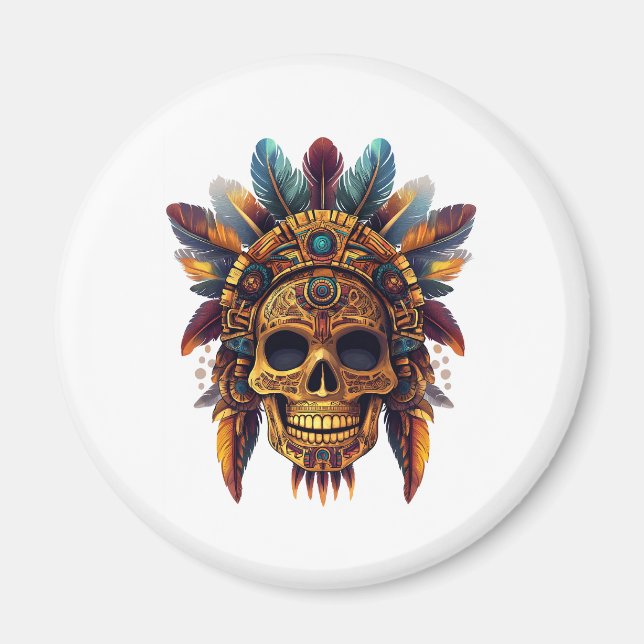 Aztec Skull Relic Magnet (Front)