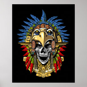 Aztec Skull Warrior Poster
