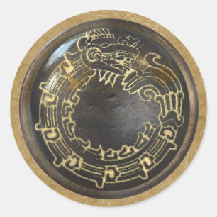 Aztec Snake Classic Round Sticker