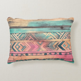 Aztec Southwestern Blue And Pink Tribal Decorative Cushion