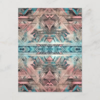 Aztec Southwestern Pastel Pink And Blue