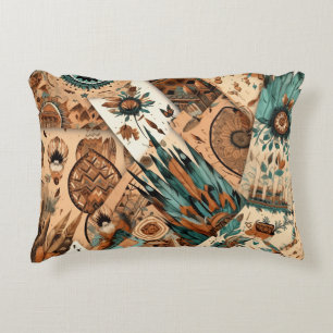 Aztec Southwestern Tribal Feathers Decorative Cushion
